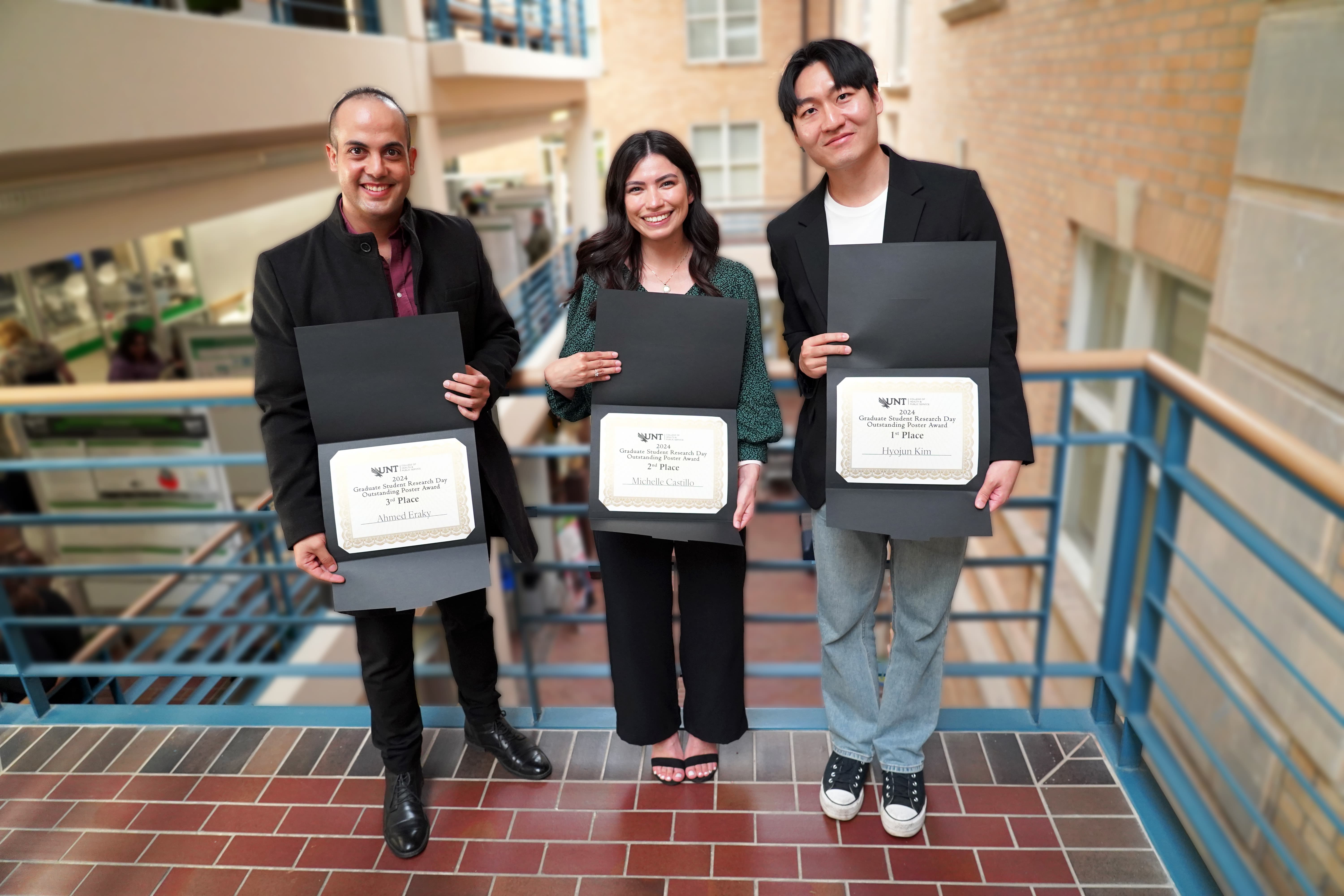 Three winners of our 2024 HPS Graduate Student Research Day