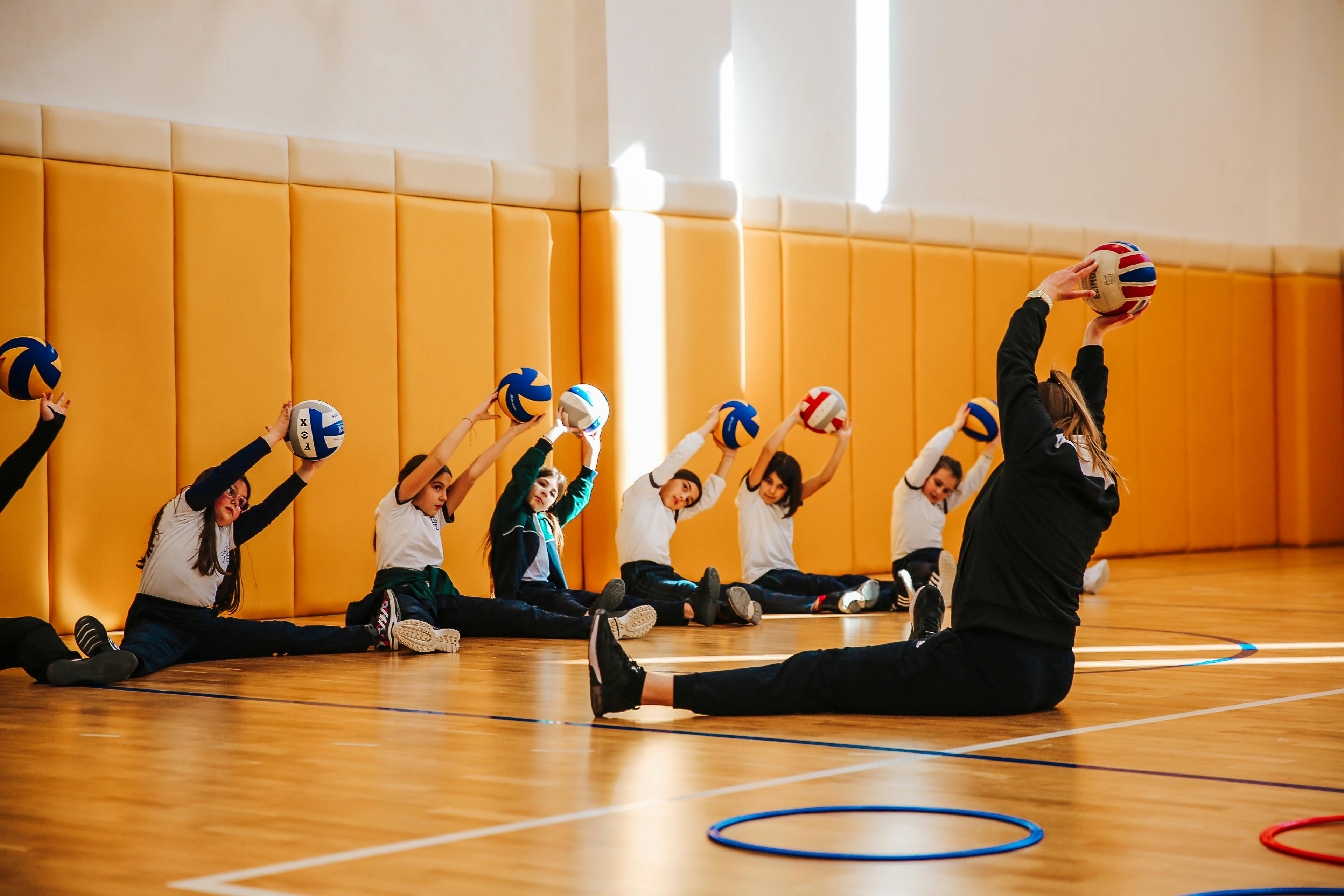 Children exercising in gym