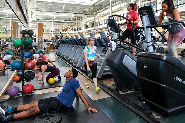 People working out in a gym