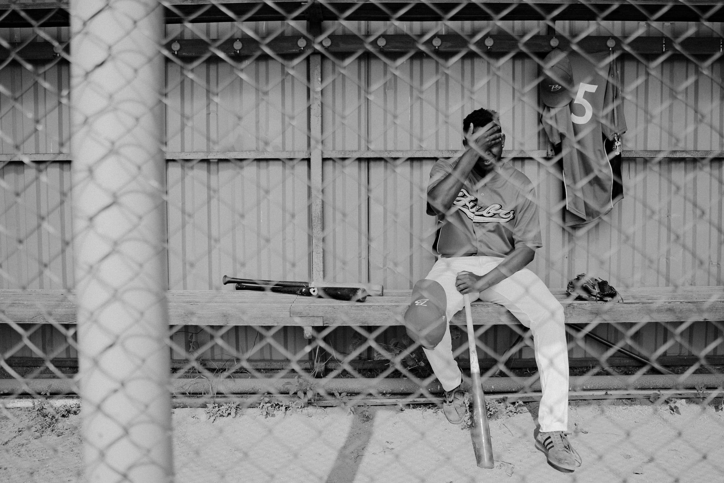 Athlete holding head
