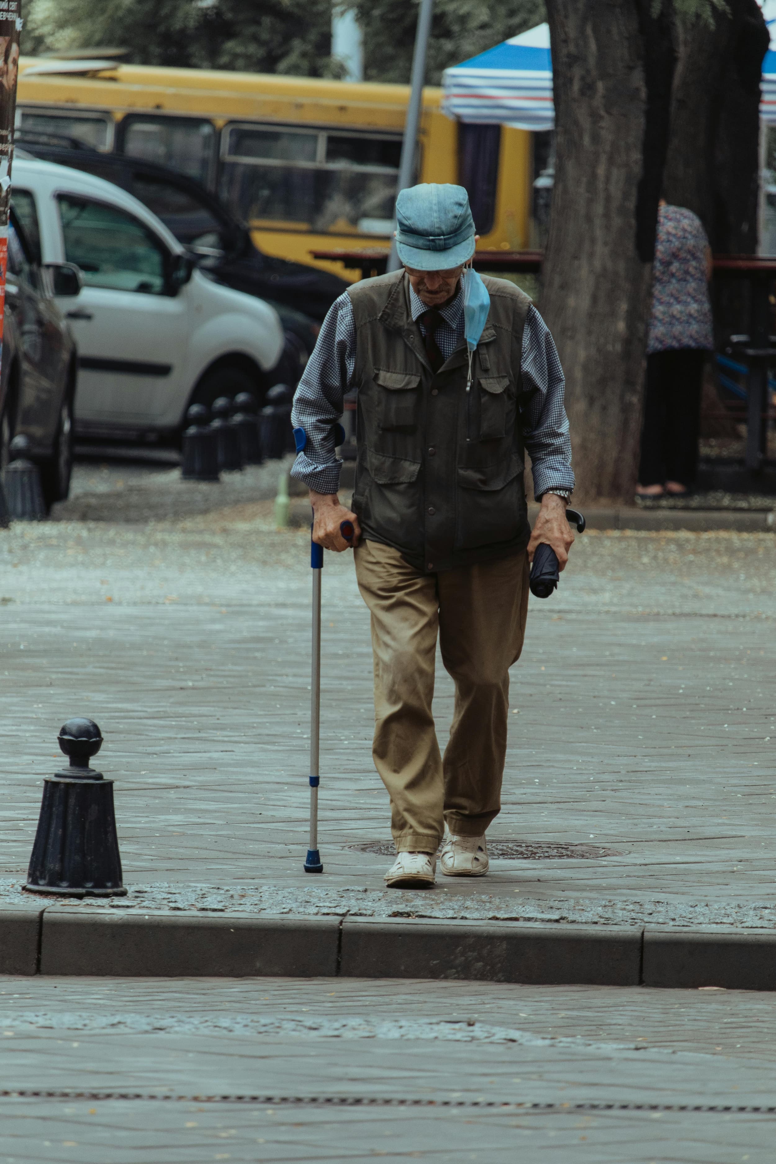 Active senior walking