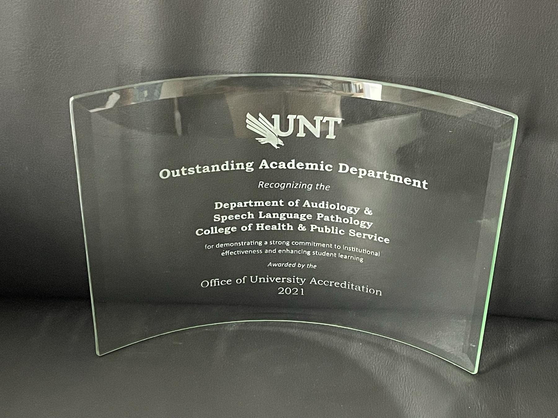 2021 UNT Outstanding Department Award