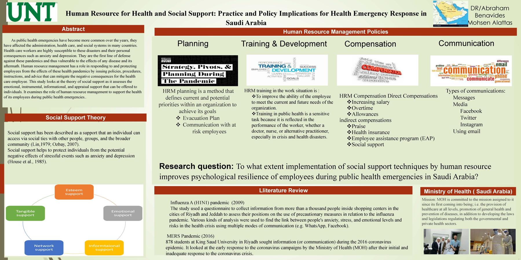 Human Resource for Health and Social Support: Practice and Policy Implications for Health Emergency Response in Saudi Arabia