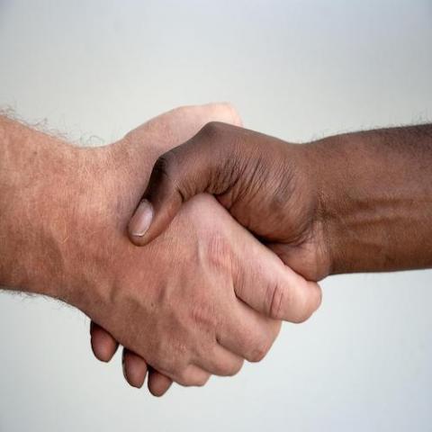 Close up of a handshake