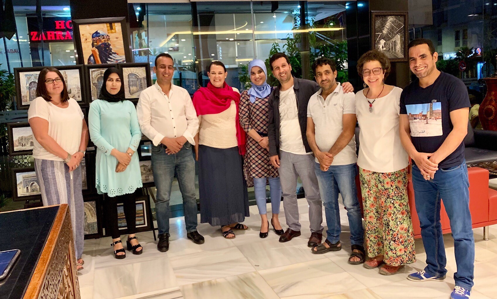 Dr. Oliphant meeting with the President of the Moroccan Social Work Association, Mr. Mohammed Elardi, and representatives from the emerging profession of social work and social work education